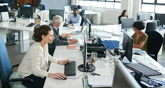 Employee working at desk